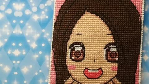 Card sleeve made of crossstitch Q version characters