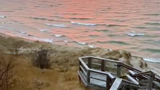 Sunset over Lake Michigan, USA