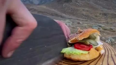 Beef sausage hamburger