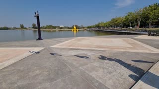 Nong prjak park udonthani city boating lake big yellow ducks