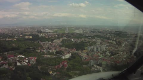 Pilot's eye view landing in Naples