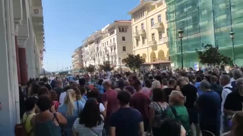 Greek Medics protesting against mandatory vaccinations.