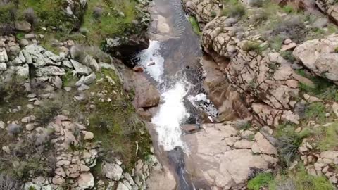 Flyover of Mildred Falls San Diego County