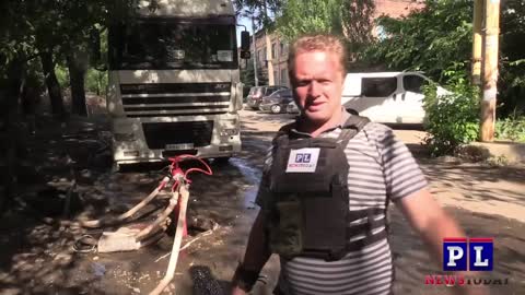 Ukraine Continues To Shell Civilian Infrastructure In Center Donetsk.
