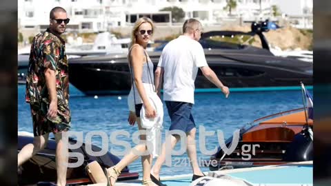 Russian tycoon Dmitry Rybolovlev and his girlfriend Daria Strokous in Mykonos
