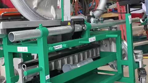 Greenlee 881CT Pipe bender using a 881 MBT (Mobile Bending Table) Bending 3" EMT