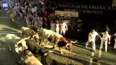San Fermin Festival bull running Pamplona, Navarra, spain