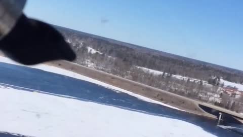 Kitfox IV cockpit view landing on the ice.