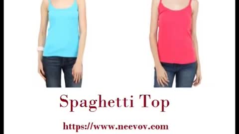Red Colour Spaghetti Top for Girls