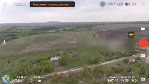 RU recon Quadcopter almost hit by RU SU-25 fighter