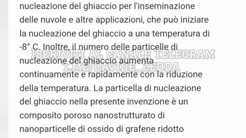 VIDEO | Brevetto 2022: l'ossido di grafene per l'inseminazione delle nuvole