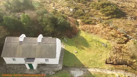 Aerial View: Padraig Pearse's Cottage,, leader of irelands 1916 Easter Rising.