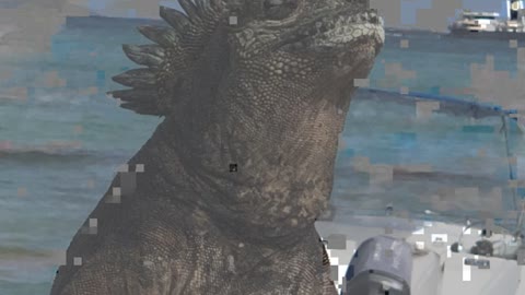 Marine iguana looks like Godzilla