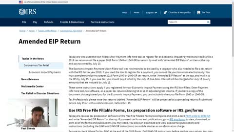 2019 Form 1040 Rejected - EIP Might be the Problem