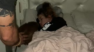 Daughter Wakes up to Puppy Surprise