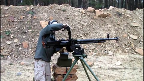 Shooting a DShK Heavy Machine Gun