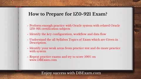 Oracle 1Z0-921 Certification Exam: Sample Questions and Answers