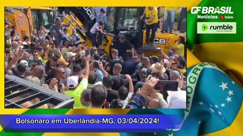 Bolsonaro em Uberlândia-MG, 03/04/2024, segue arrastando multidões!