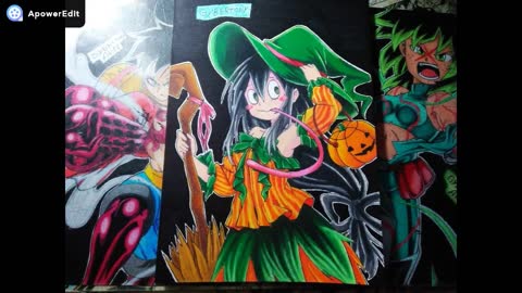 ( Drawing tsuyu ) boku no hero , fanart , halloween