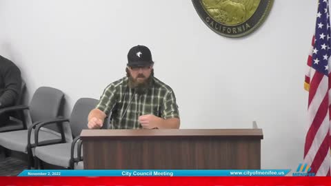 Calling out the Mayor, Menifee, CA. City Council Meeting