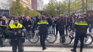 Muslims protesting against PEGIDA in Rotterdam, Netherlands