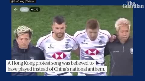 Hong Kong protest song appears to play instead of Chinese national anthem at rugby game