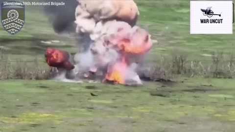 CAUTION!!! Russian tanks and ammunition explode in a massive explosion as Ukrainian drones strike