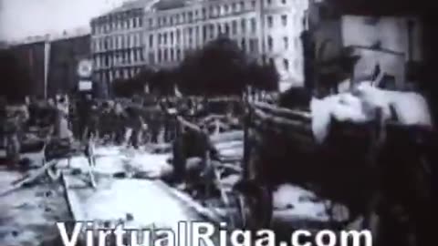 GERMANS LIBERATE RIGA IN LATVIA 1941 FROM JEWISH BOLSHEVIK TERROR