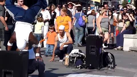 New Orleans USA Street Performers entertaining the crowd