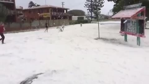 Sarina Beach During Hurricane Debbie