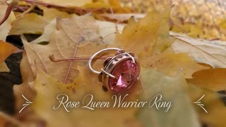 Queen Warrior Ring in Aquamarine and Rose Video