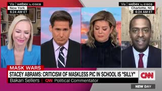 CNN Defends Abrams Maskless Photo-Op With Masked Students