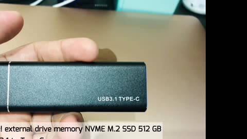 Merakit External Drive NVME M.2 SSD 512 GB + Enclosure USB 3.1 to Type-C + formath till ready to use