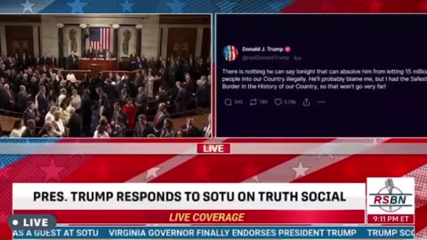 On RSBN Now - Real Time Trump Responses - State Of The Union