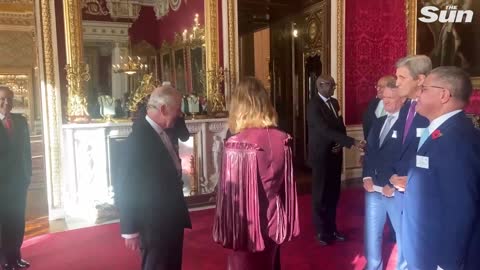 PM Rishi Sunak and Stella McCartney in 'awkward welcome' with King Charles
