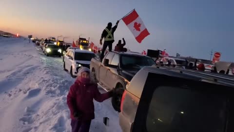 Canadian Freedom Truckers moving towards Ottawa