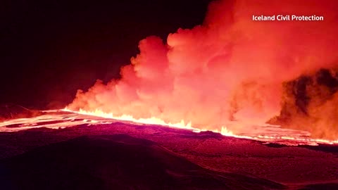 'No threat' to local town as Icelandic volcano erupts