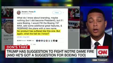 Lemon rips Trump over comments on Notre Dame fire
