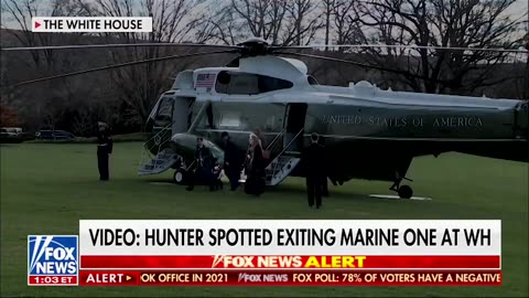 Hunter Biden at the White House after being spotted exiting Marine One