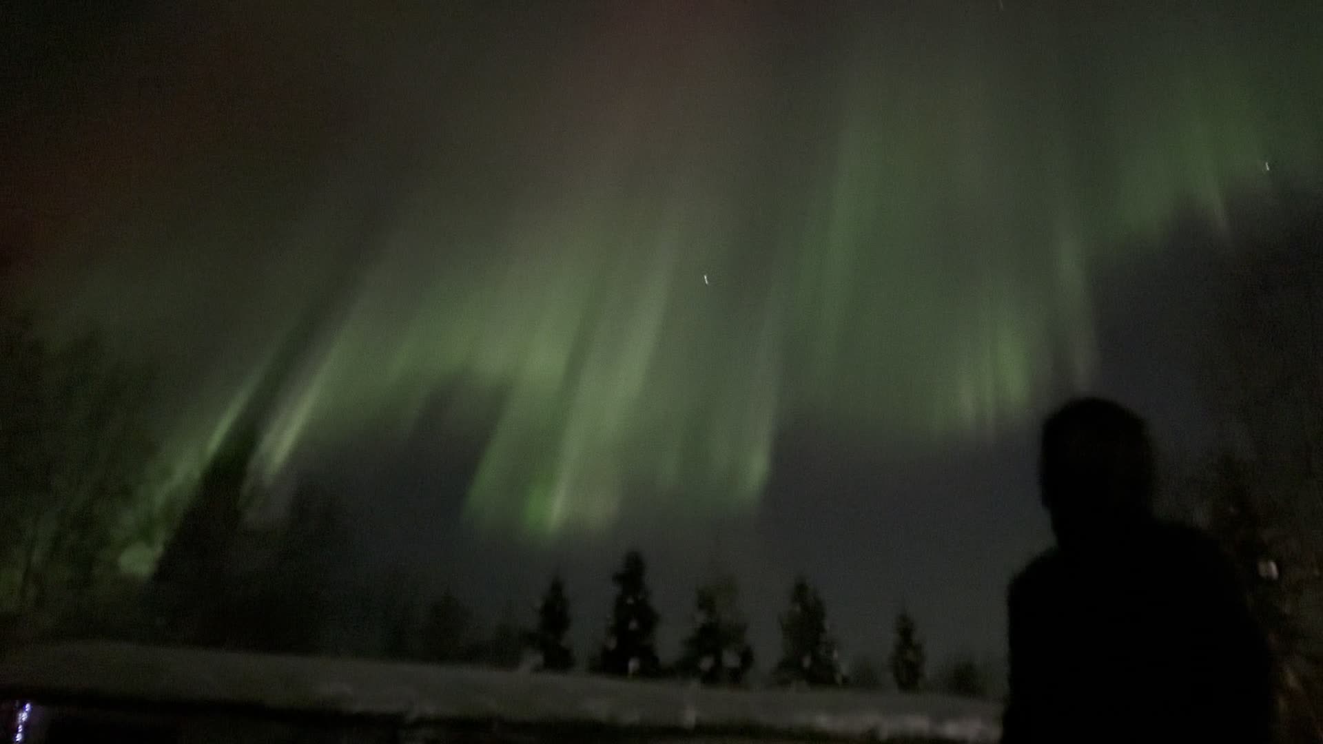Amazing Northern Lights Aurora Borealis over Chugiak Alaska