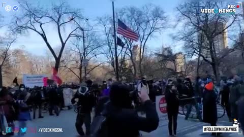 A Militia of Antifa Black Bloc marched through Manhattan today to claim ownership of the public space