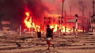 Italy wildfires destroy Sicilian beach