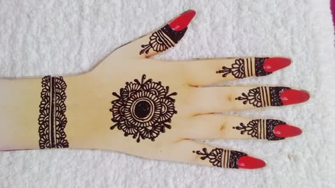 Title (required) Beautiful Gol Tiki Mehndi Design | Simple Back Hand Mehndi Designs | Sana Designs