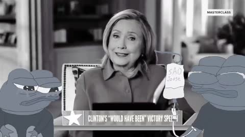 Hillary Clinton reads her 2016 victory speech to the world's smallest violin.