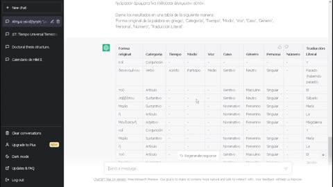 Un ejemplo de uso del CHATGPT4 para análisis morfológico de Marcos 16:9