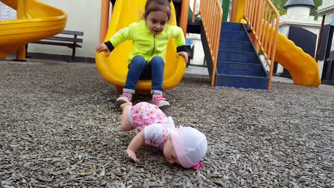 Walking Baby Doll at Playground /