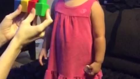 Cuteness overload: Toddler tests knowledge of colors
