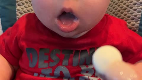 Baby with Down Syndrome Loves Yogurt Melts