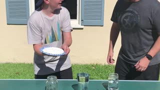 Dad vs Sons - Cup Overflow Challenge! (Loser gets surprise)