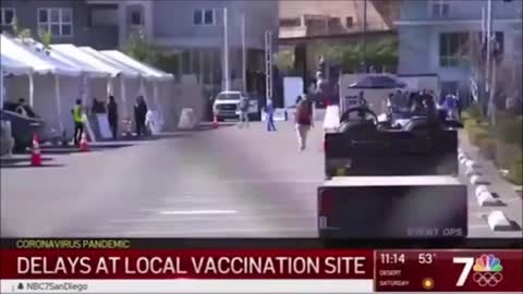 6 PEOPLE INJURED WITHIN HOURS OF A VACCINE "SUPER STATION" OPENING